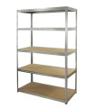 Metallregal Werkstatt Schwerlastregal Helios HZZ_196x120x45_5 Böden, Traglast: 400 Kg, Farbe: VERZINKT