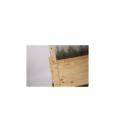 Hochbeet Treibbeet  Kräutergewächshaus mit Tischplatte u.Minigewächshaus, mit INSEKTENHOTEL, OBL_37X80_NAODPBK1, unbehandelt