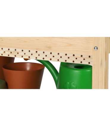 Hochbeet Treibbeet  Kräutergewächshaus mit Tischplatte u.Minigewächshaus, mit INSEKTENHOTEL, OBL_37X80_NAODPBK1, unbehandelt