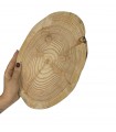 Holzscheibe Baumscheibe ohne Rinde geschliffen, OVAL, Breite 20-25 cm, Länge 30-35 cm/ LÄRCHE