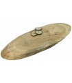 Baumscheibe Tischplatte  ohne Rinde geschliffen, Oval, 30-35 cm x 85-90 cm x 4,5 cm, 093954/KIEFER, UNIKAT