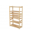 Holzregal Serie LSR ( 124,2 x70x33 cm) , 7 Böden (P4, W3, K0) /Kiefernholz UNBEHANDELT