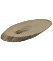 Baumscheibe Tischplatte Holzscheibe ohne Rinde geschliffen , Länge 78 cm, Breite 38 cm, Dicke 6 cm, 112246/EICHE, UNIKAT