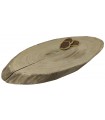 Baumscheibe Tischplatte Holzscheibe ohne Rinde geschliffen , Länge 77 cm, Breite 36,5 cm, Dicke 6 cm, 122707/EICHE, UNIKAT