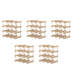 Weinregal Modular Eiche Flaschenregal Weinständer Flaschenständer, 5 MODULE, RW7_016DRDX009_N0K5, Unbehandelt