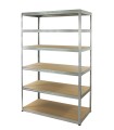 Metallregal Werkstatt Schwerlastregal Helios HZZ_196x100x45_6 Böden, Traglast: 275 Kg, Farbe: VERZINKT