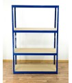 Metallregal Werkstatt Schwerlastregal Helios HNN_180x090x30_4 Böden, Traglast: 275 Kg, Farbe: BLAU