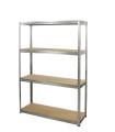 Metallregal Werkstatt Schwerlastregal Helios HZZ_180x100x35_4 Böden, Traglast: 350 Kg, Farbe: VERZINKT